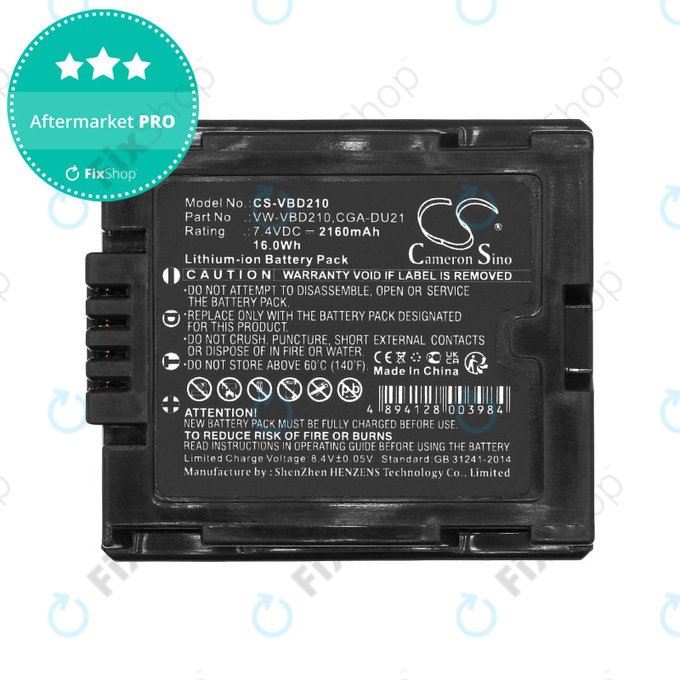 Bateria do Panasonic NV, PV, VDR, Hitachi DZ, 2160mAh, Li-Ion, 7.4V, BZ-BP14S, HQ