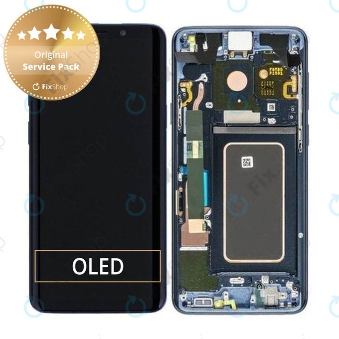 Wyświetlacz do Samsung S9 Plus G965F, G965FD, Ekran dotykowy z ramką, GH97-21691D, GH97-21722D, GH97-21692D, Coral Blue, Genuine Service Pack