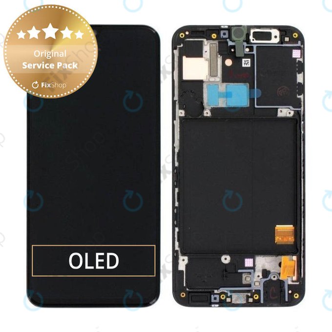 Wyświetlacz do Samsung A40 A405F, Ekran dotykowy z ramką, GH82-19672A, GH82-19674A, Czarny, Black, Genuine Service Pack