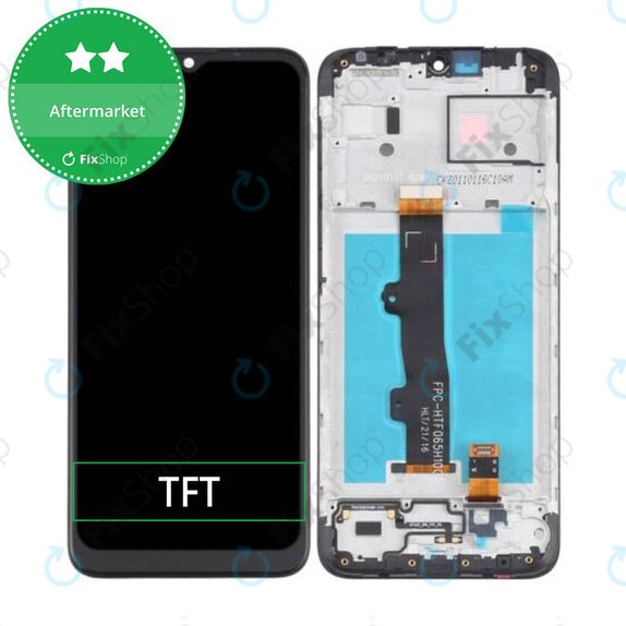 Wyświetlacz do Motorola Moto E7 Power, E7i Power, Ekran dotykowy z ramką, Czarny, Black, TFT