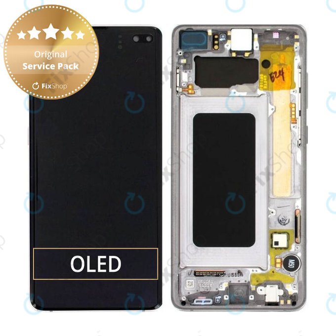 Wyświetlacz do Samsung S10 Plus G975F, Ekran dotykowy z ramką, GH82-18849A, GH82-18857A, GH82-18834A, Prism Black, Genuine Service Pack