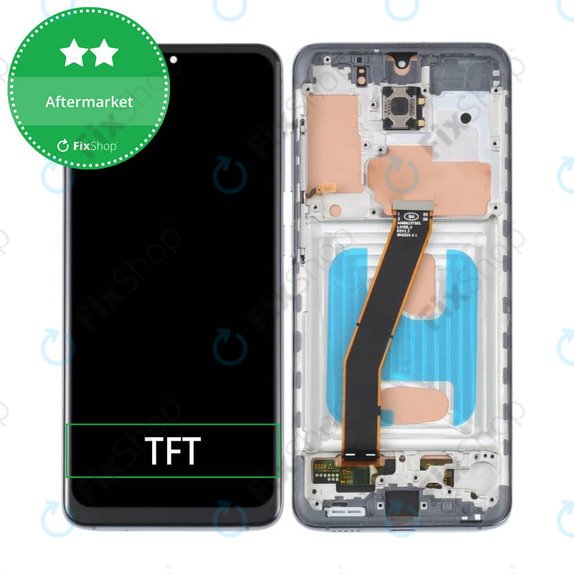 Wyświetlacz do Samsung S20 G980F, Ekran dotykowy z ramką, Cosmic Grey, TFT