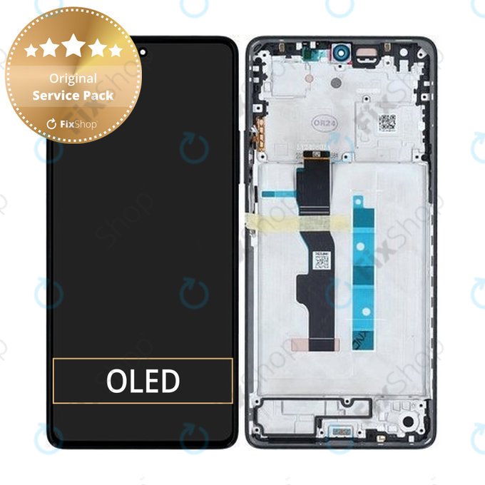 Wyświetlacz do Xiaomi Redmi Note 13 5G 2312DRAABC, Ekran dotykowy z ramką, 5600020N1700, Grafitowy, Graphite, Genuine Service Pack