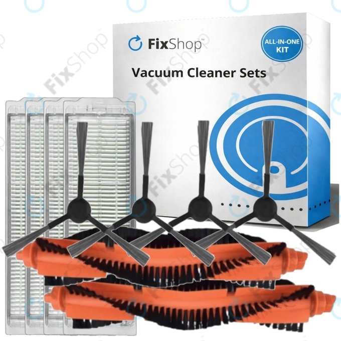 Zestaw części zamiennych do Xiaomi Viomi V2, V2 Pro, V3, SE, Mi Robot Vacuum Mop Pro (P), 2S (2x Główna szczotka, 4x Filtr, 4x Szczotka boczna)
