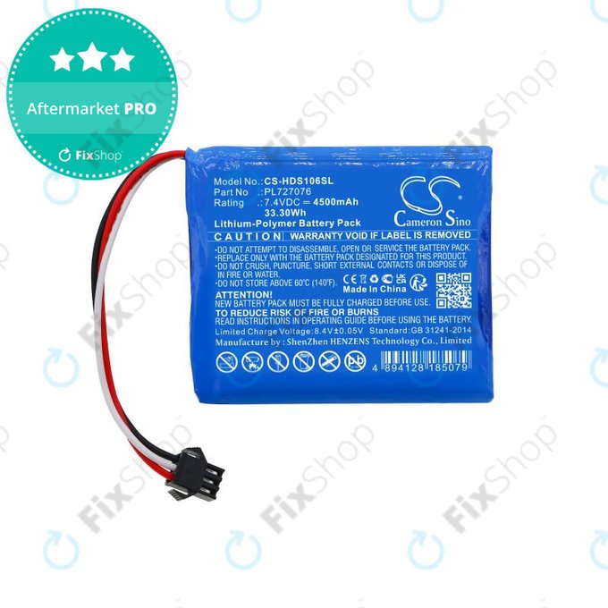Bateria do Hantek DSO-1062B, DSO-1202B, DSO-1202S, 4500mAh, Li-Pol, 7.4V, PL727076, HQ