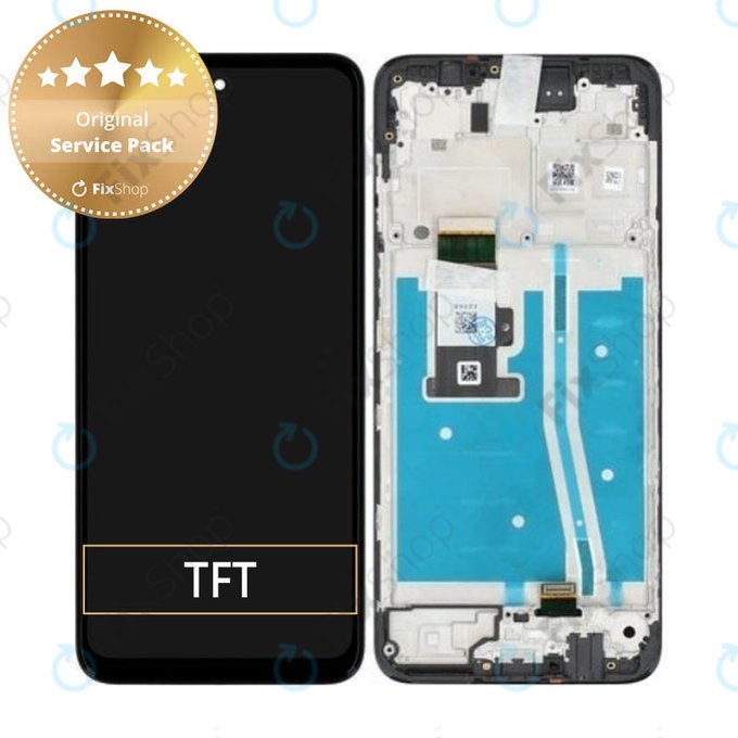 Wyświetlacz do Motorola Moto G53 5G, Ekran dotykowy z ramką, 5D68C22150, Czarny, Black, Genuine Service Pack