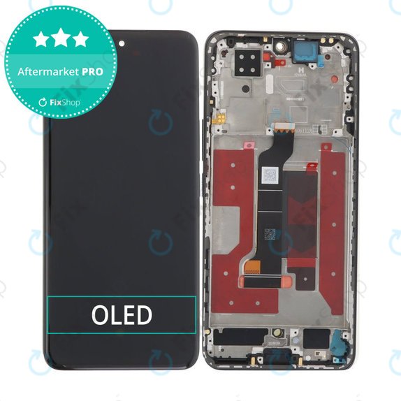 Wyświetlacz OLED do Honor 200, Ekran dotykowy z ramką, Czarny, Black