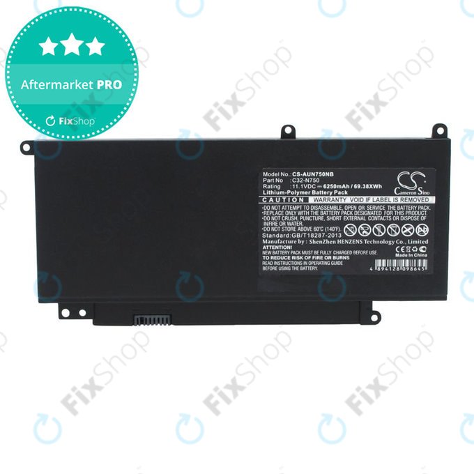 Bateria do Asus N750, R750, 6250mAh, Li-Pol, 11.1V, C32-N750, HQ