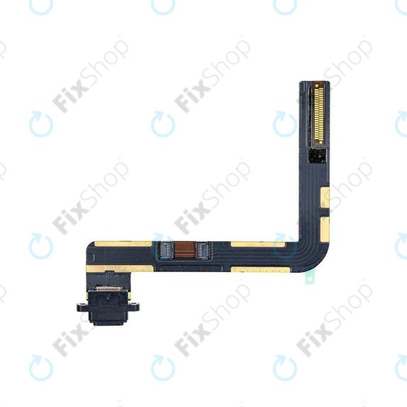 Złącze ładowania z taśmą flex do iPad, 7th Gen 2019, 8th Gen 2020, 9th Gen 2021, Czarny, Black