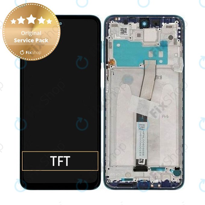 Wyświetlacz do Xiaomi Redmi Note 9 Pro, Ekran dotykowy z ramką, 560005J6B200, Aurora Blue, Genuine Service Pack