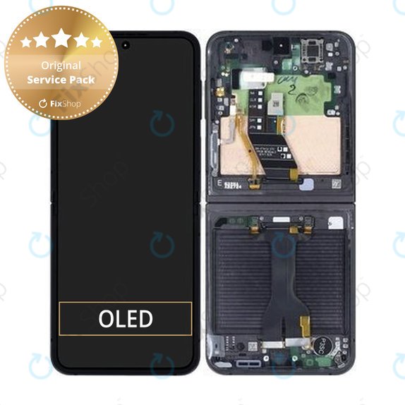 Wyświetlacz do Samsung Z Flip 6 F741B, Ekran dotykowy z ramką, GH82-35014E, Crafted Black, Genuine Service Pack