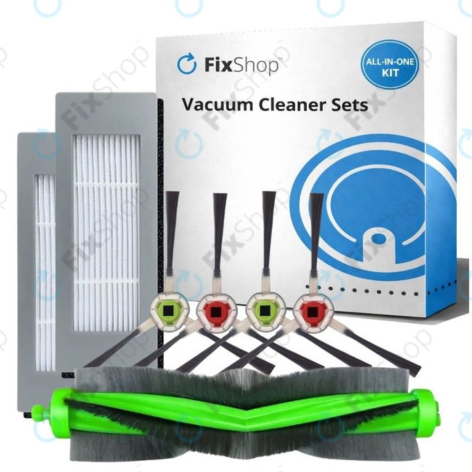 Zestaw części zamiennych do iRobot Roomba Combo 1138, Ecovacs Deebot Ozmo 930 (1x Szczotka główna, 2x Filtry, 2 pary szczotek bocznych)