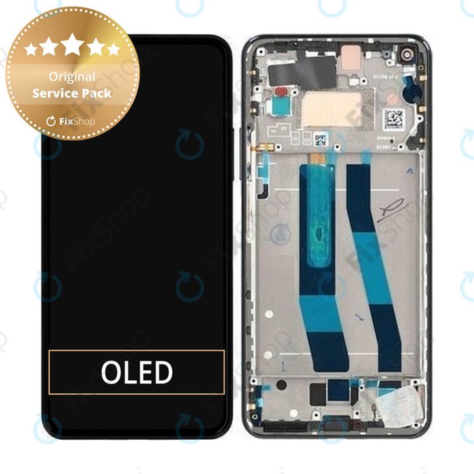 Wyświetlacz do Xiaomi 11 Lite 5G NE 2109119DG, 2107119DC, Ekran dotykowy z ramką, 5600030K9D00, Truffle Black, Genuine Service Pack