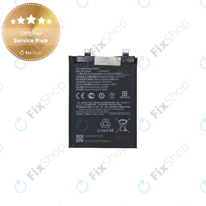 Bateria do Xiaomi Redmi Note 13 Pro+, 23090RA98C, BM5U, 5000mAh, 1330103000037B, Genuine Service Pack