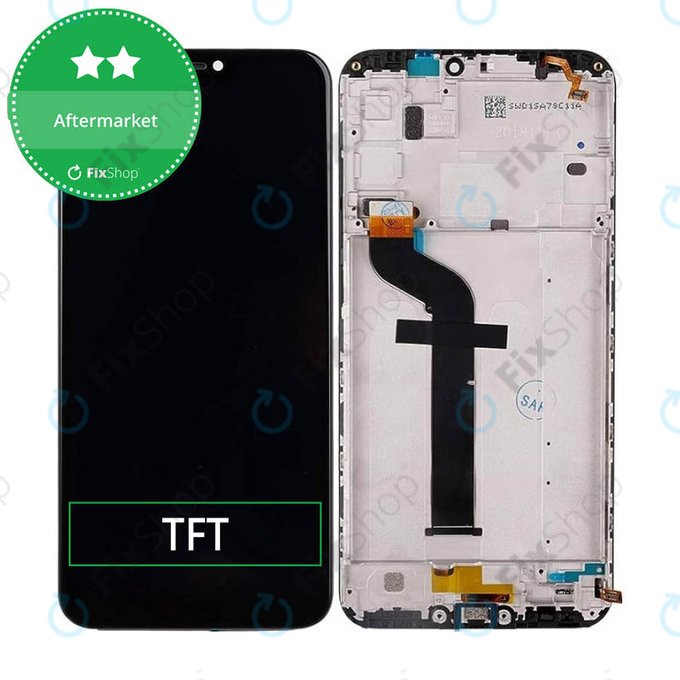 Wyświetlacz do Xiaomi Mi A2 Lite (Redmi 6 Pro), Ekran dotykowy z ramką, Czarny, Black, TFT