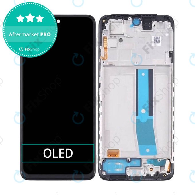 Wyświetlacz OLED do Xiaomi Redmi Note 11S 2201117SG, 2201117SI, Ekran dotykowy z ramką, Czarny, Black