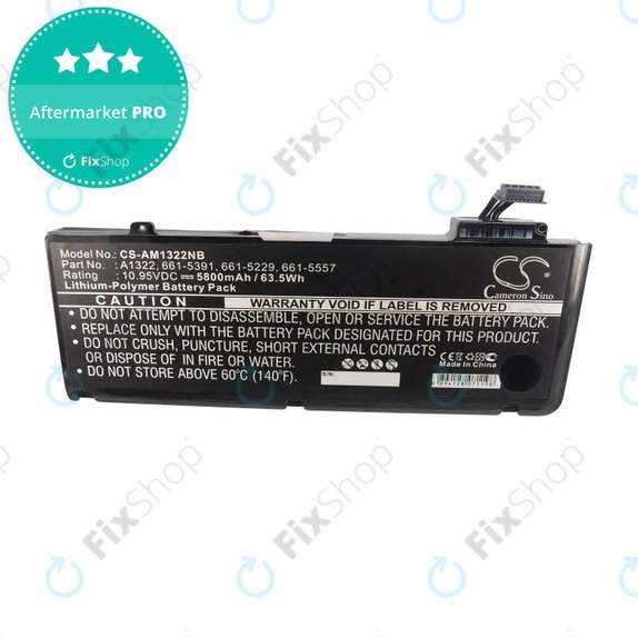 Bateria do MacBook Pro 13" A1278 (Mid 2009 - Mid 2012), 5800mAh, HQ