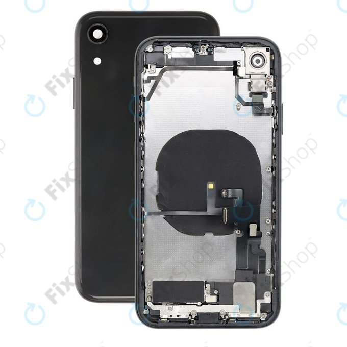 Tylna obudowa z malymi czesciami do iPhone XR, Czarny, Black