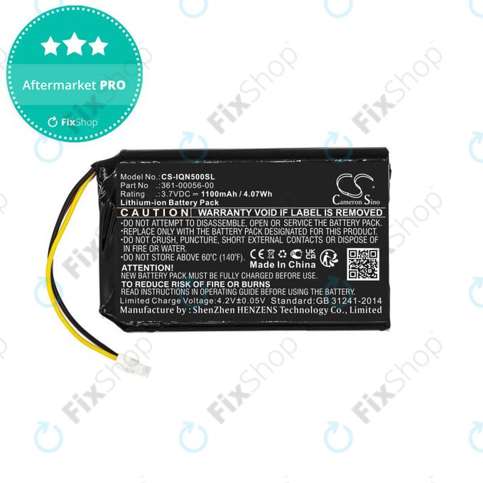 Bateria do Garmin Drive 50 LM, 51LMT, 51LMT-S, DriveSmart 5 LMT, Nuvi 30, 50, 50LM, 52, 52LM, 52LMT, 55, 55LM, 55LMT, 361-00056-00, 361-00056-50, 1100mAh, HQ