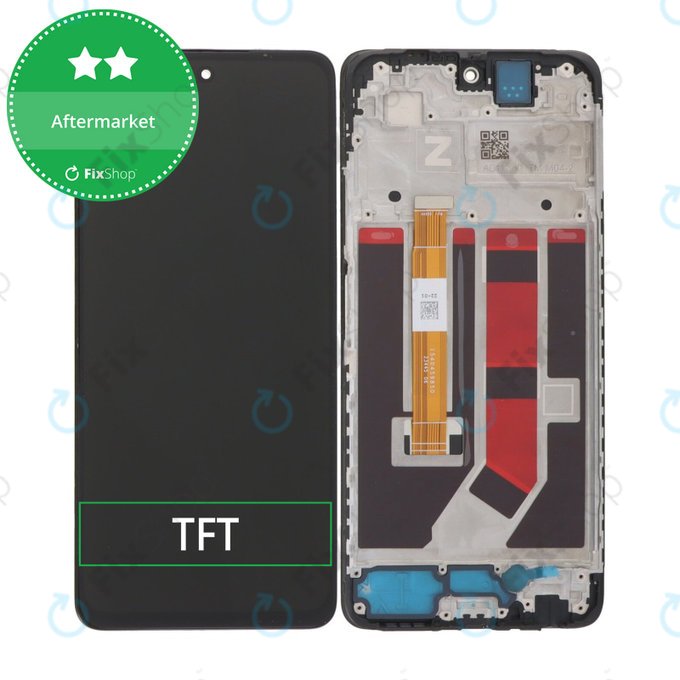 Wyświetlacz do Oppo A58 CPH2577, Ekran dotykowy z ramką, Czarny, Black, TFT