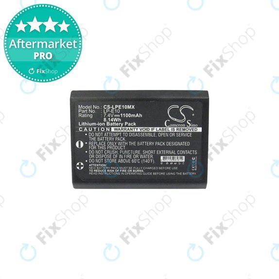 Bateria do Canon EOS 1100D, 1200D, Kiss X50, Rebel T3, T5, LP-E10, Li-Ion, 1100mAh, HQ