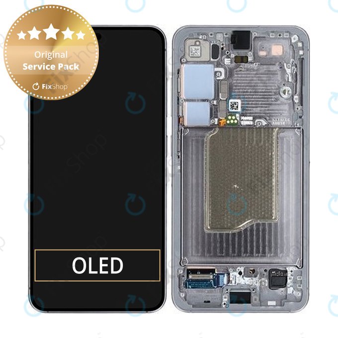 Wyświetlacz do Samsung Galaxy S25, Ekran dotykowy z ramką, Silver Shadow, GH82-36329A, Genuine Service Pack