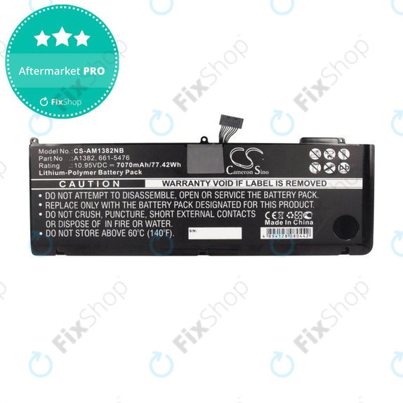 Bateria do MacBook Pro 15" A1286 (Early 2011 - Mid 2012), 7070mAh, HQ