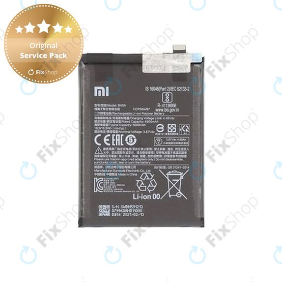 Bateria do Xiaomi Redmi Note 10, Note 10S, M2101K7BG, M2101K7BI, BN59 5000mAh, 46020000645Z, Genuine Service Pack