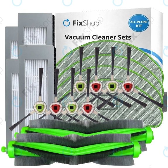 Zestaw części zamiennych do iRobot Roomba Combo 1138, Ecovacs Deebot Ozmo 930 (2x Szczotki główne, 4x Filtry, 4 pary szczotek bocznych, 4x Ściereczki mopujące)