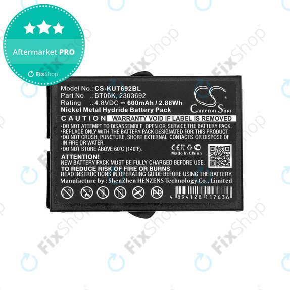 Bateria do Ikusi T70, TM70, 600mAh, Ni-MH, 4.8V, BT06K, HQ