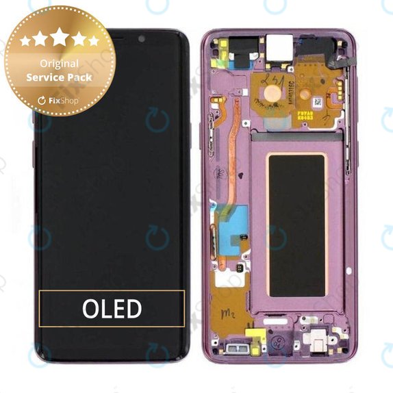 Wyświetlacz do Samsung S9 G960F, Ekran dotykowy z ramką, GH97-21696B, GH97-21697B, Lilac Purple, Genuine Service Pack