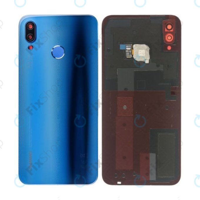 Tylna pokrywa baterii z czytnikiem linii papilarnych do Huawei P20 Lite, 02351VTV, 02351VNU, Klein Blue, Genuine Service Pack