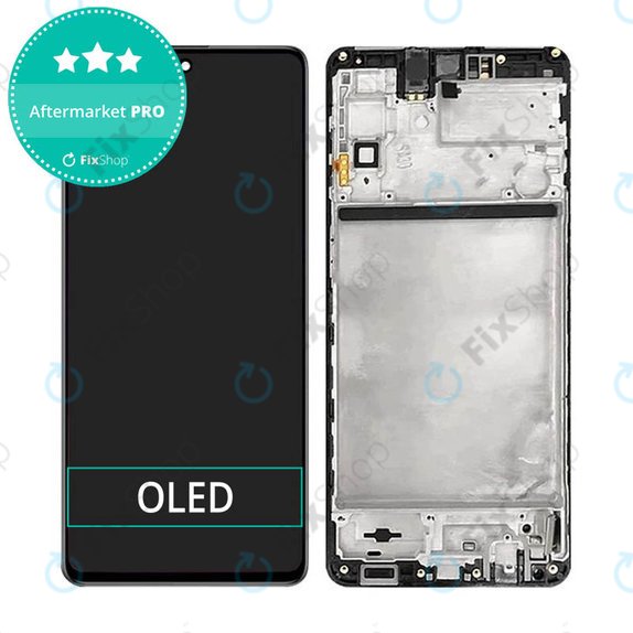 Wyświetlacz OLED do Samsung M51 M515F, Ekran dotykowy z ramką, Celestial Black