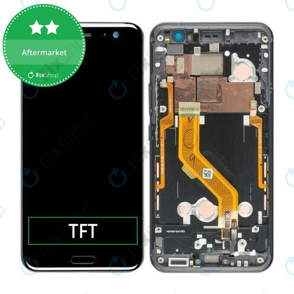 Wyświetlacz do HTC U11, Ekran dotykowy z ramką, Czarny, Black, TFT