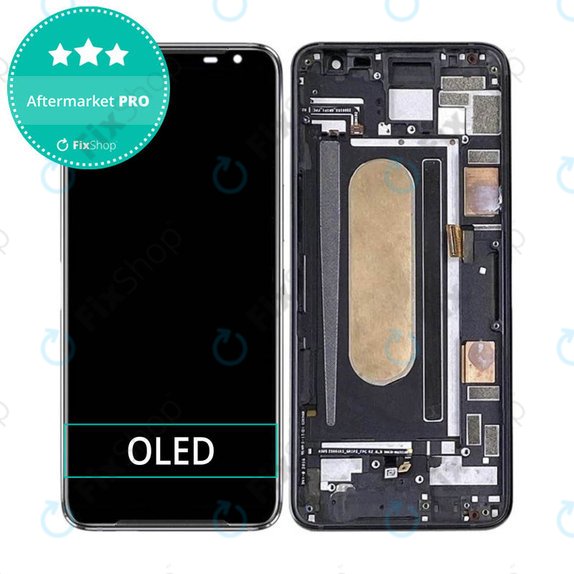 Wyświetlacz OLED do Asus ROG Phone 3 ZS661KS, Ekran dotykowy z ramką, Black Glare