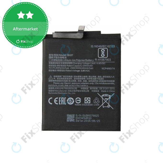 Bateria do Xiaomi Redmi 6, Redmi 6A, BN37, 3000mAh