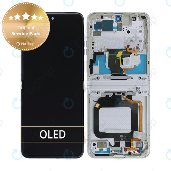Wyświetlacz do Motorola Razr 40, Ekran dotykowy z ramką, 5D68C22835, Vanilla Cream, Genuine Service Pack