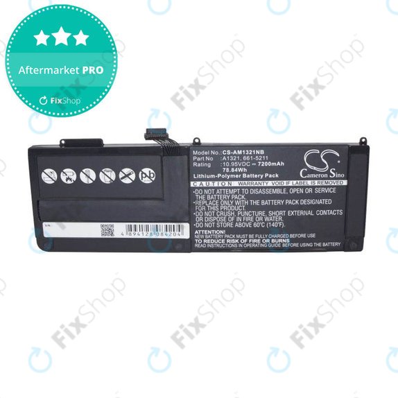 Bateria do MacBook Pro 15" A1286 (Mid 2009 - Mid 2010), 7200mAh, HQ