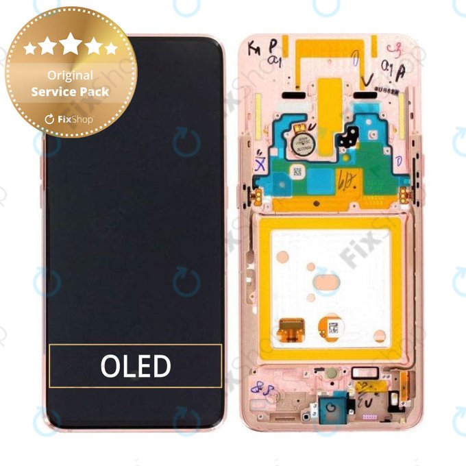 Wyświetlacz do Samsung A80 A805F, Ekran dotykowy z ramką, GH82-20348C, GH82-20368C, GH82-20390C, Angel Gold, Genuine Service Pack