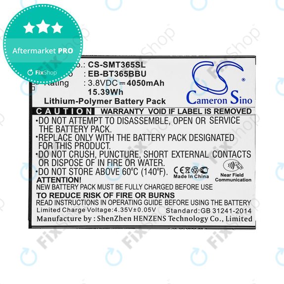 Bateria do Samsung Galaxy Tab Active 2 8.0, 4050mAh, Li-Pol, 3.8V, EB-BT365BBU, HQ