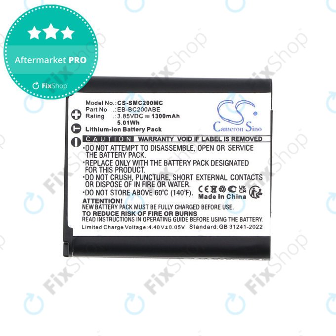 Bateria do Samsung Gear 360, 1300mAh, Li-Ion, 3.85V, EB-BC200ABE, HQ