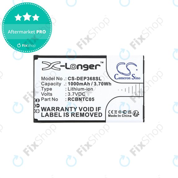 Bateria do Doro Primo 368, 1000mAh, Li-Ion, 3.7V, RCBNTC05, HQ