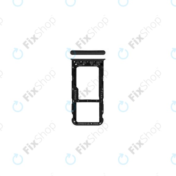Tacka SIM/SD do Huawei P Smart FIG-L31, 51661HCM, 51661HCT, Czarny, Black, Genuine Service Pack