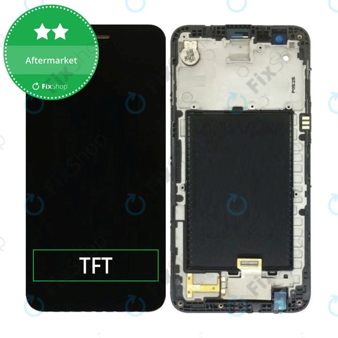 Wyświetlacz do LG K10 M250N (2017), Ekran dotykowy z ramką, Czarny, Black, TFT