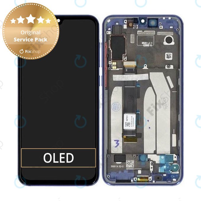 Wyświetlacz do Xiaomi Mi 9 SE, Ekran dotykowy z ramką, 5610100210B6, Ocean Blue, Genuine Service Pack