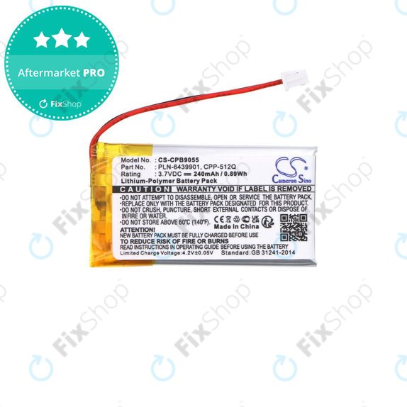 Bateria do Plantronics, Avaya, 240mAh, Li-Pol, 3.7V, 65358-01, HQ