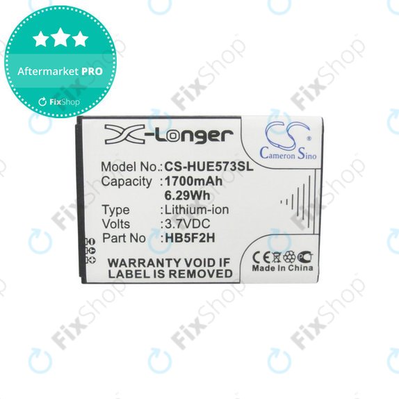 Bateria do Huawei E5330, 1700mAh, Li-Ion, 3.7V, HB5F2H, HQ