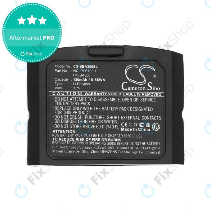 Bateria do Sennheiser IS 410, IS 4200, RR 4200, SET 830, SET 840, 150mAh, Li-Pol, 3.7V, HC-BA300, HQ