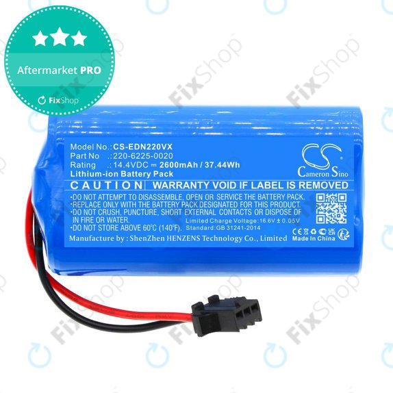 Bateria do Lenovo, Neebo, Prixton, Ecovacs, Ultenic, 2600mAh, Li-Ion, 14.4V, 220-6225-0020, HQ