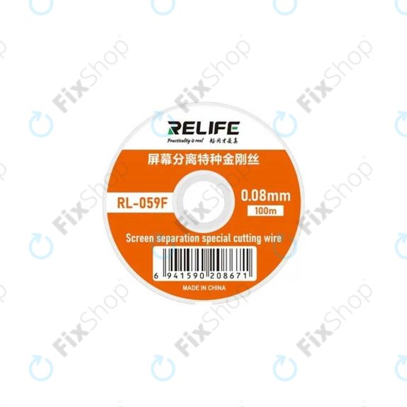 Drut do separacji wyswietlaczy LCD, 0.08mm x 100m, Relife RL-059F